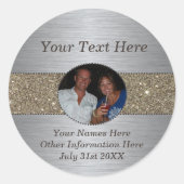 Silver & Glitter aangepaste foto Sticker (Voorkant)