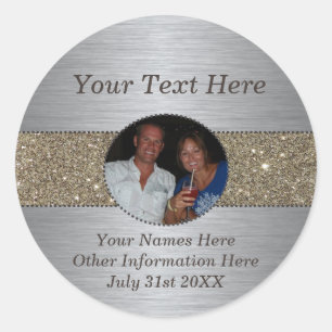Silver & Glitter aangepaste foto Sticker