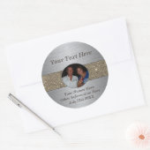 Silver & Glitter aangepaste foto Sticker (Envelop)