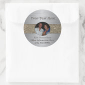 Silver & Glitter aangepaste foto Sticker (Tas)