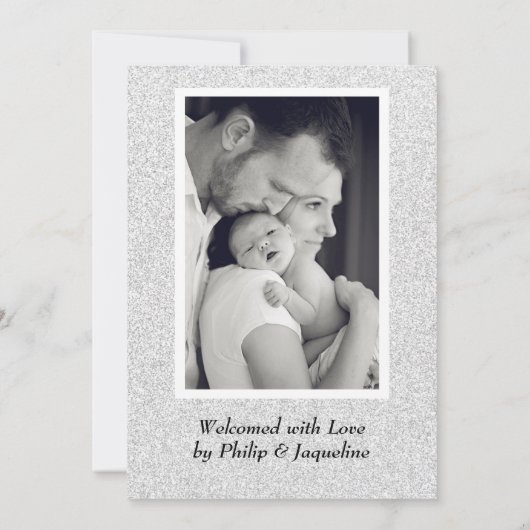 Silver Glitter - Aankondiging geboorte (Achterkant)