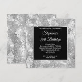 Silver Glitter Abstract Snake Glam Birthday Kaart (Voorkant / Achterkant)