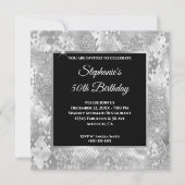 Silver Glitter Abstract Snake Glam Birthday Kaart (Voorkant)