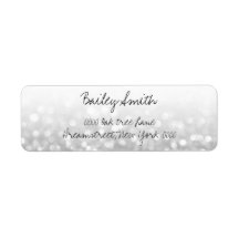 Silver Glitter-adreslabel