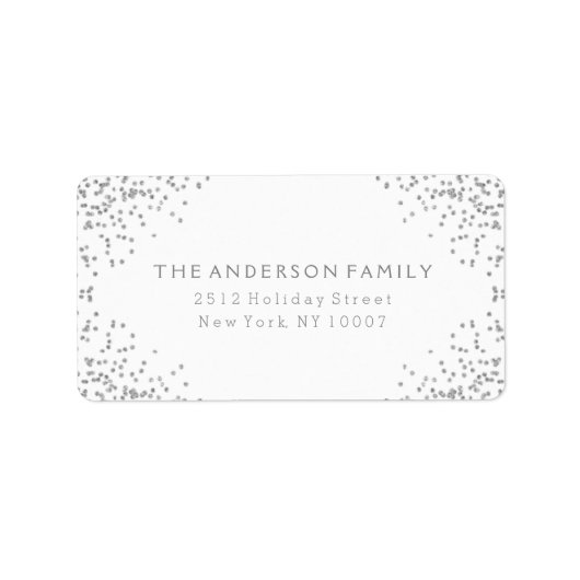 Silver glitter-adreslabel III Etiket (Voorkant)