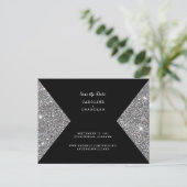 Silver Glitter Afbeelding & Black Photo Save the D Briefkaart (Staand voorkant)