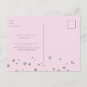 Silver Glitter Afbeelding Roze Bruiloft Save the D Briefkaart (Achterkant)
