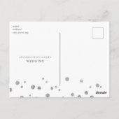 Silver Glitter Afbeelding Weddenschap Save the Dat Briefkaart (Achterkant)
