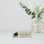 Silver Glitter Afstudeerder Pet Afstuderen Invoege Mini Visitekaartje (Staand voorkant)