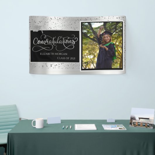 Silver Glitter Afstudeerder Pet, Foto Roos Gold Af Spandoek (Beurs)