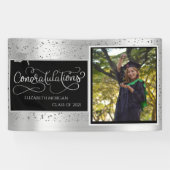 Silver Glitter Afstudeerder Pet, Foto Roos Gold Af Spandoek (Horizontaal)