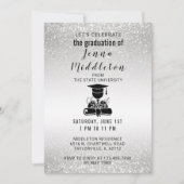 Silver Glitter Afstuderen Kaart (Voorkant)