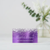 Silver Glitter Amethyst Folie Online Store Visitekaartje (Staand voorkant)