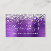 Silver Glitter Amethyst Folie Online Store Visitekaartje (Voorkant)