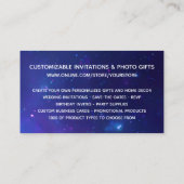 Silver Glitter Aqua Blue Galaxy Online Store Visitekaartje (Achterkant)