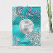 Silver Glitter Aqua Mermaid Kaart (Voorkant)