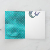 Silver Glitter Aqua Mermaid Kaart (Binnen)
