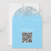 Silver Glitter Baby Blue Baby shower Kaart (Achterkant)