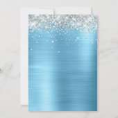 Silver Glitter Baby Blue Glam 30e verjaardag Kaart (Achterkant)