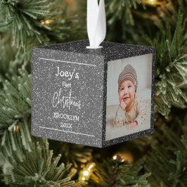Silver Glitter baby eerste kerstdrie Foto Decoratie
