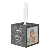 Silver Glitter baby eerste kerstdrie Foto Decoratie (Voorkant hoekig)
