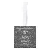 Silver Glitter baby eerste kerstdrie Foto Decoratie (Voorkant)