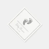 Silver Glitter Baby Feet Baby shower Gepersonalise Servet (Hoek)