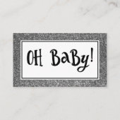 Silver Glitter Baby shower Luier Raffle Kaarten (Achterkant)