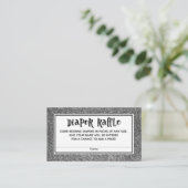 Silver Glitter Baby shower Luier Raffle Kaarten (Staand voorkant)