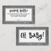 Silver Glitter Baby shower Luier Raffle Kaarten (Voorkant / Achterkant)