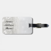 Silver Glitter Bagagelabel (Achterkant horizontaal)