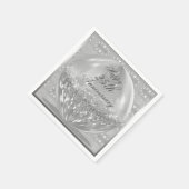 Silver Glitter Ball Napkins Servet (Hoek)