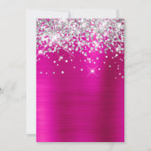 Silver Glitter Ballon Hot Pink 21st Birthday Kaart (Achterkant)