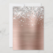 Silver Glitter Balloon Roos Gold 21st verjaardag Kaart (Achterkant)