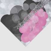 Silver Glitter & Balloons Paris Eiffel Tower Party Tissuepapier (Detail)