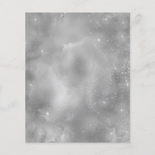 Silver Glitter Baptism Budget Invitations (Achterkant)