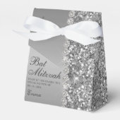 Silver Glitter Bat Mitzvah Bedankdoosjes (Voorkant Zijde)
