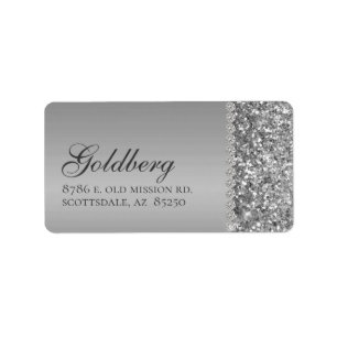 Silver Glitter Bat Mitzvah Etiket