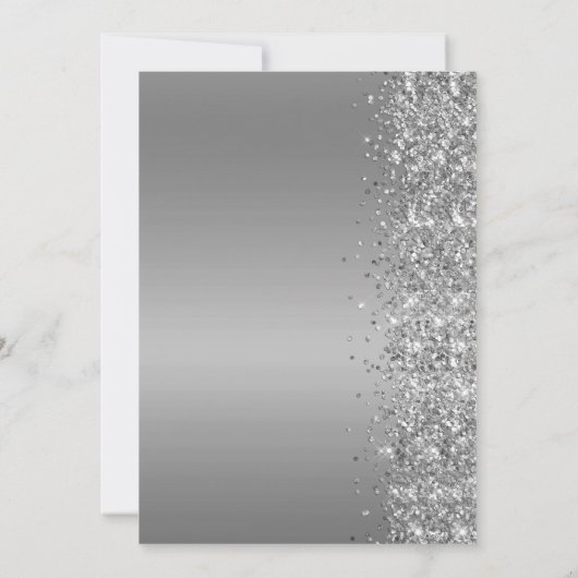 Silver Glitter Bat Mitzvah Kaart (Achterkant)
