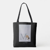 Silver Glitter Beagle Hondenliefhebber Aangepast m Tote Bag (Achterkant)