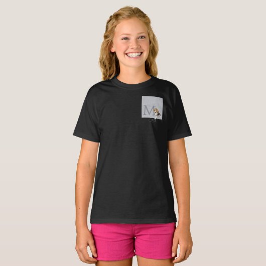 Silver Glitter Beagle Hondenliefhebber Custom Name T-shirt (Voorkant volledig)