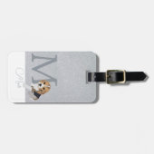 Silver Glitter Beagle Hondenliefhebbers Aangepast  Bagagelabel (Voorkant horizontaal)