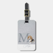 Silver Glitter Beagle Hondenliefhebbers Aangepast  Bagagelabel (Voorkant verticaal)