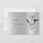 Silver Glitter Beauty Salon cadeaubon (Voorkant)