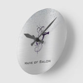 Silver Glitter Beauty Salon Ronde Klok (Hoek)