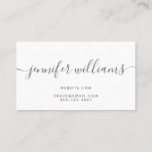 Silver Glitter Beauty Stylist Modern Calligrafie Visitekaartje (Achterkant)