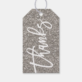 Silver Glitter Bedankt cadeau label douchegunst Cadeaulabel