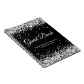 Silver Glitter Black 21st Birthday Guestbook Notitieboek (Rechterzijde)