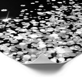 Silver Glitter Black 50th Birthday Welkom Poster (Hoek)