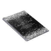 Silver Glitter Black Afstuderen Guest met geborste Notitieboek (Rechterzijde)